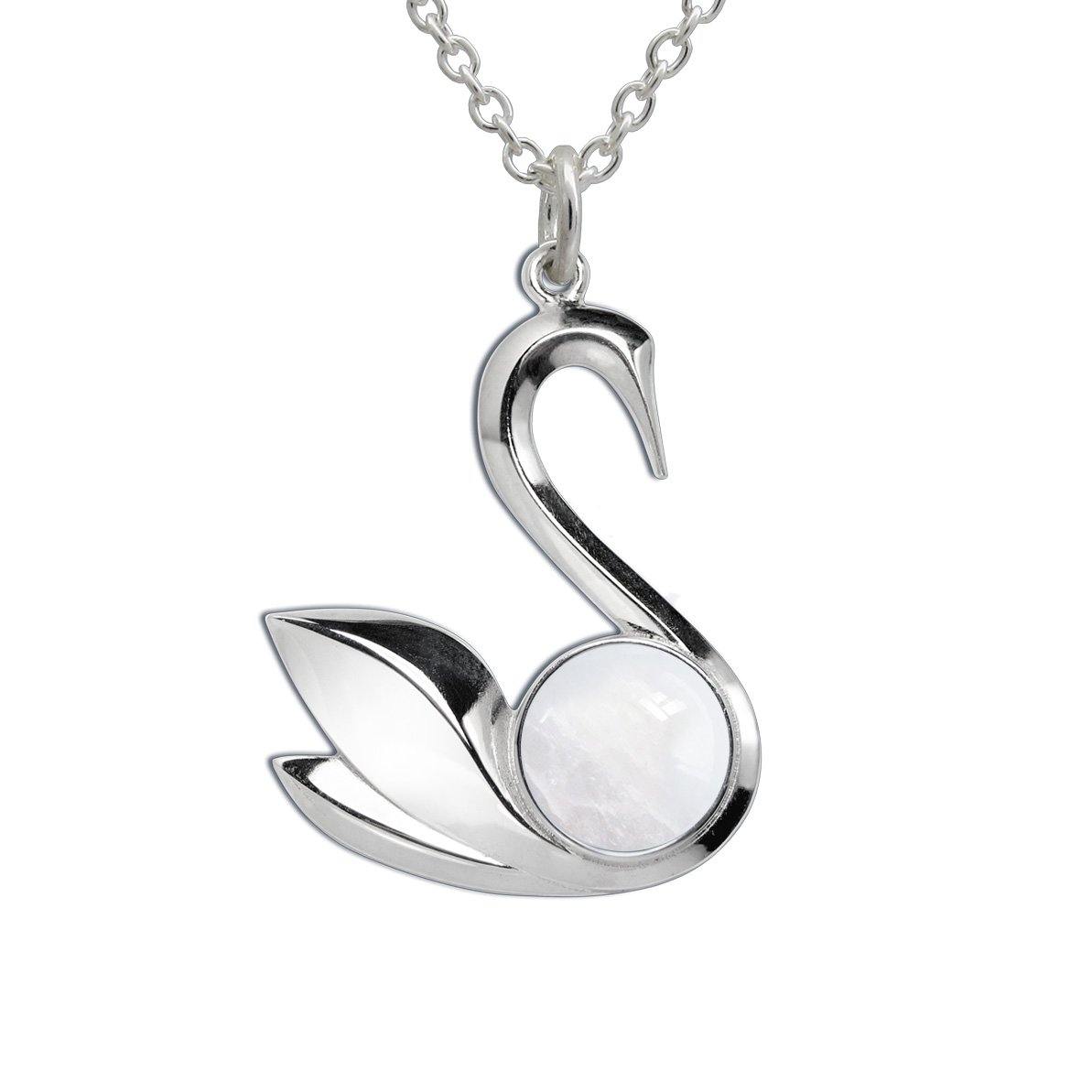 Joutsen kaulakoru lumikvartsi hopea SiniSielu