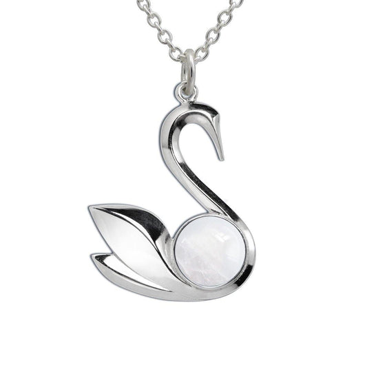 Joutsen kaulakoru lumikvartsi hopea SiniSielu